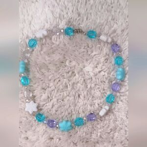 🍧🌈 Handcrafted Beaded Baubles And Stars Choker Necklace 15" W/2" Extender"🦋